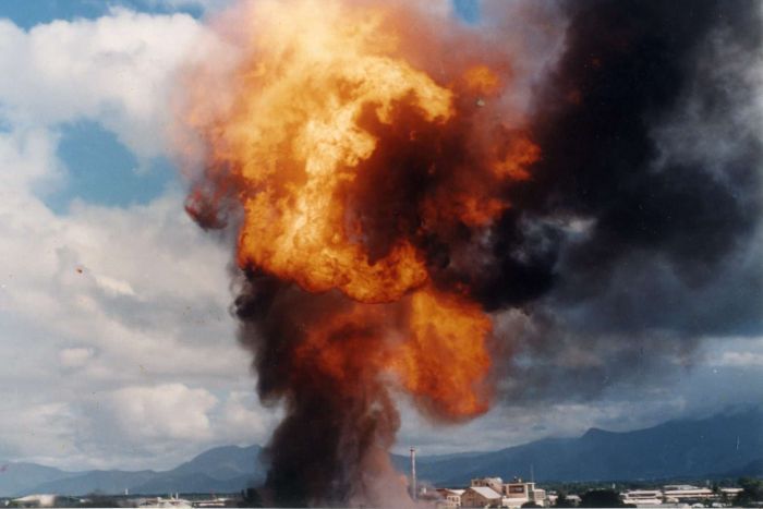 Santos burning gas