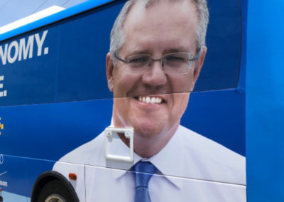 The Prime Minister and the big blue bus (he didn’t use)