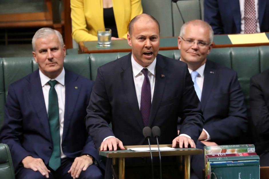 Treasurer Josh Frydenberg on budget night 2020
