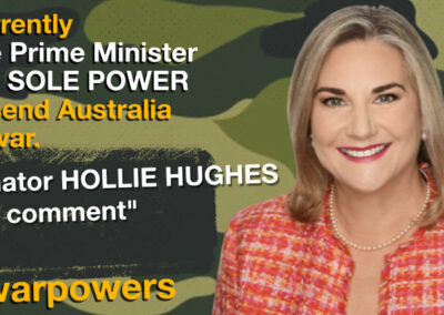 Hollie Hughes on war powers reform