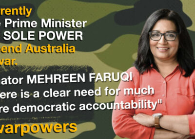 Mehreen Faruqi on war powers reform