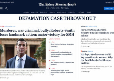 A win for journalism. But Ben Roberts-Smith is still at large. What’s the scam?