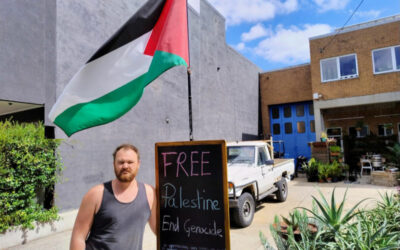 Theo flew a Palestinian flag. First he was doxed, then came the bomb!
