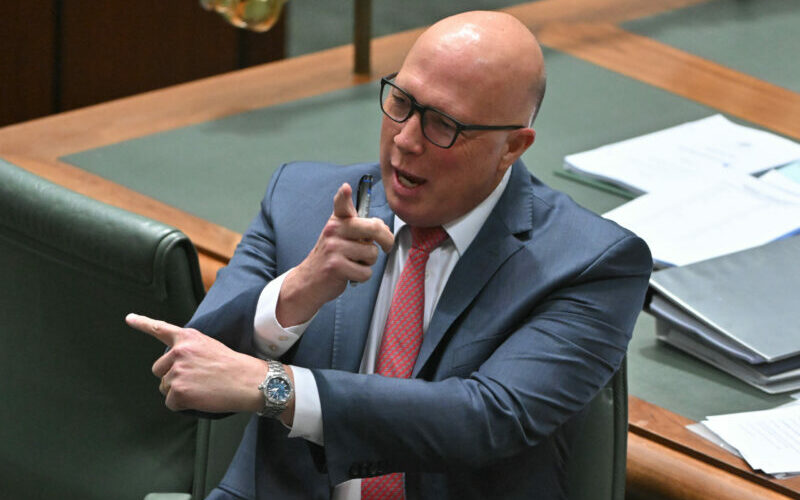 Peter Dutton making a point