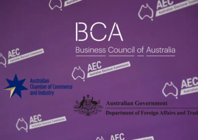 A tangled web of donations and grants. Business’ top lobby, DFAT and the AEC