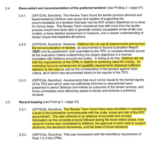 Source: Internal Defence ‘Independent’ Report