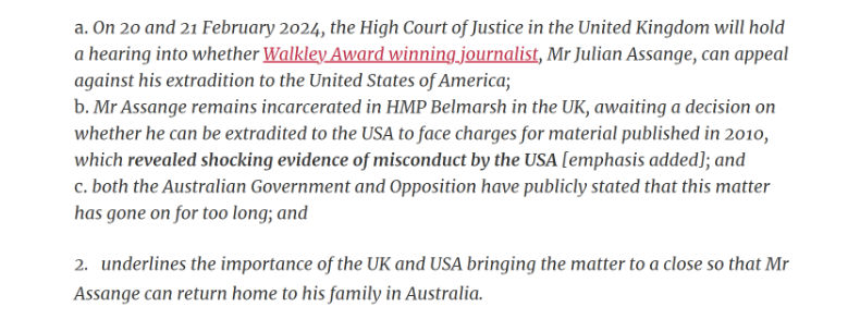Wilkie Assange motion