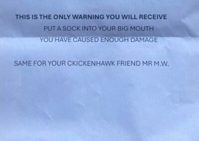 What’s the scam with death threats – are they out of fashion?