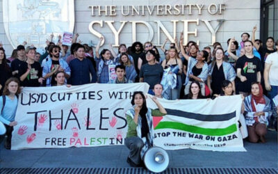 Students rally against Gaza atrocities – and the weapons industry which funds their universities