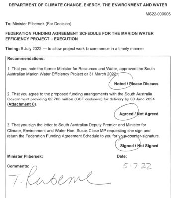 Minsterial brief request