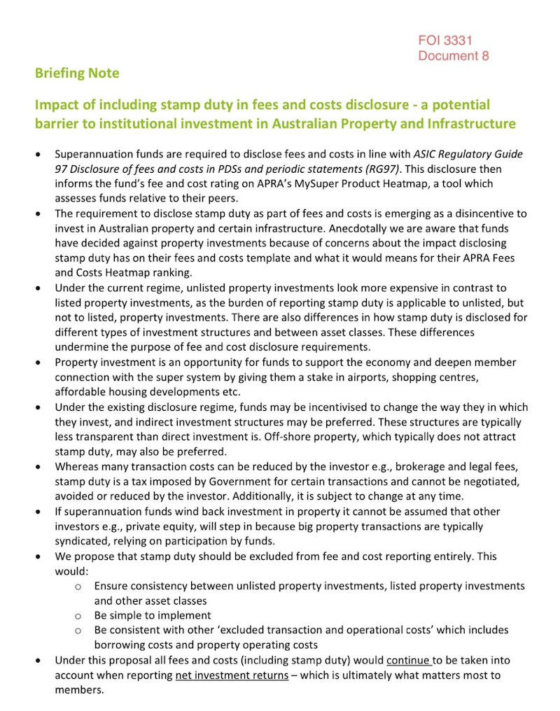 Lobbying Material (Source: FOI)