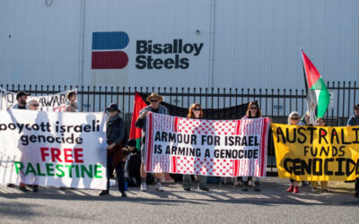 Protests as Malcolm Turnbull backed Bisalloy Steel sells armour to the IDF