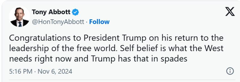 Tony Abbott on Trump