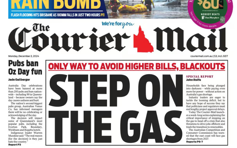 Courier mail gas spruiking