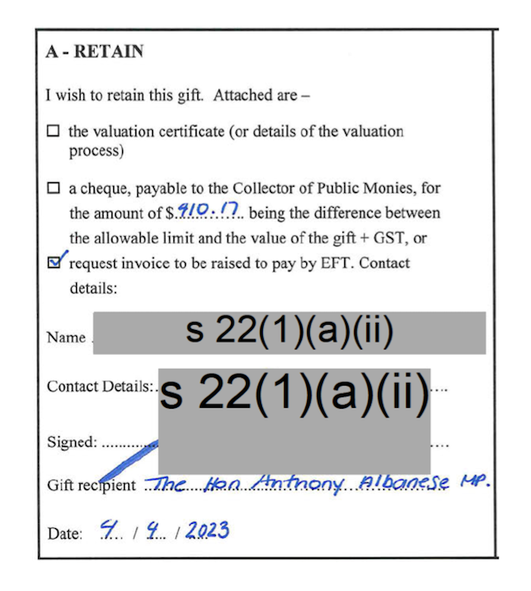 Payment for the AUKUS Watch (Source: FOI)