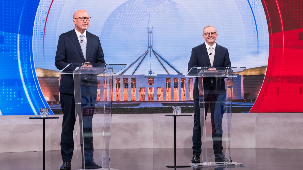 Peter Dutton and Anthony Albanese at the third leaders' debate