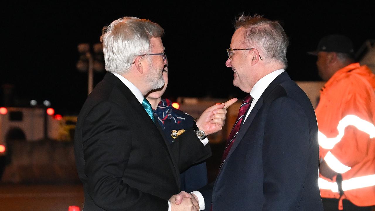 Ambassador to the US Kevin Rudd and Anthony Albanese