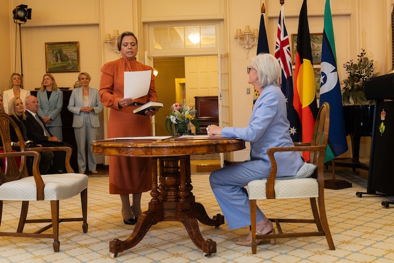 Michelle Rowland being sworn in as Attorney-General