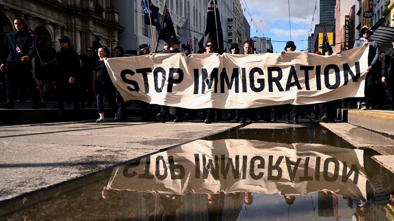 An anti-immigration march in Melbourne