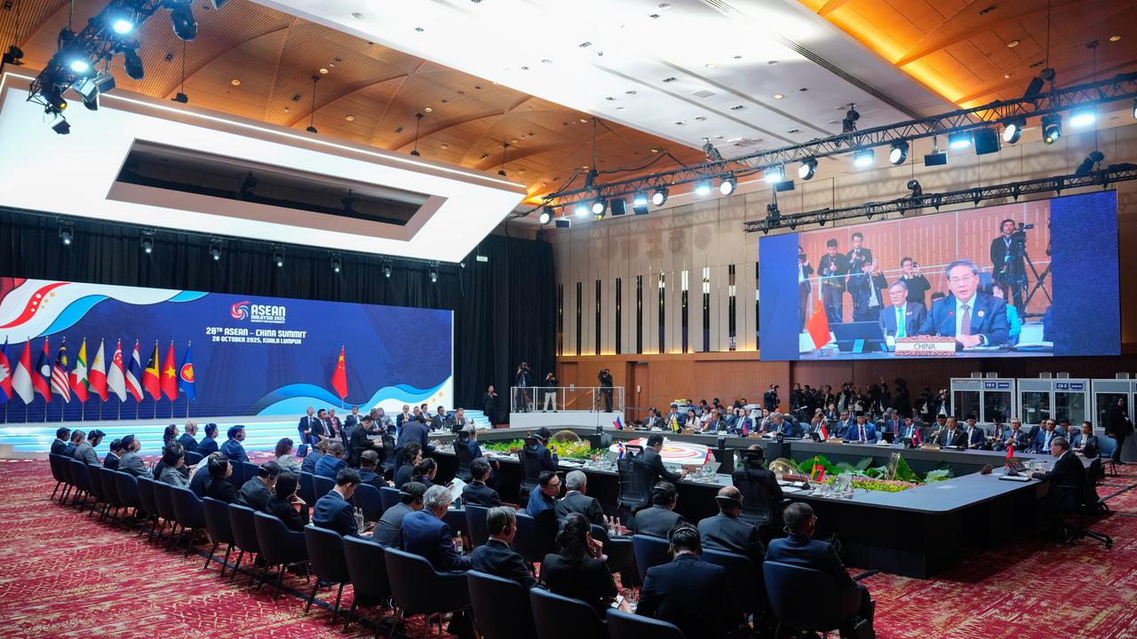 China's Premier Li Qiang delivers his speech during the ASEAN