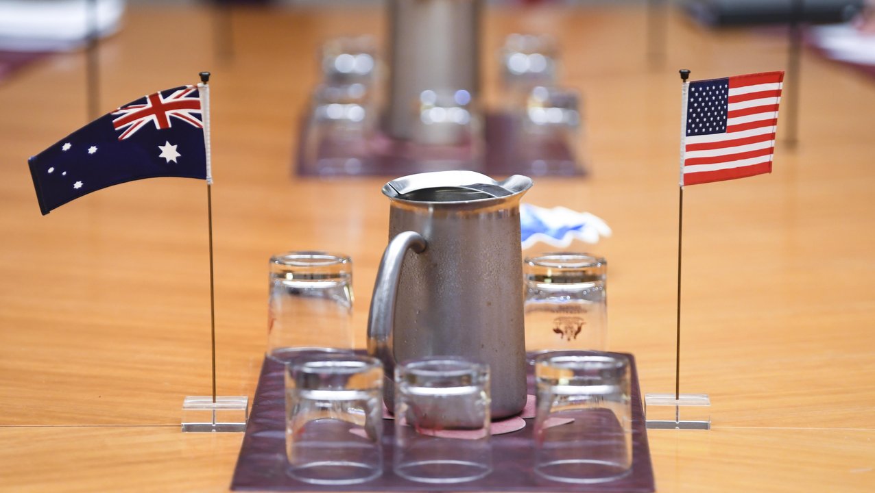 The Australian and the US flag