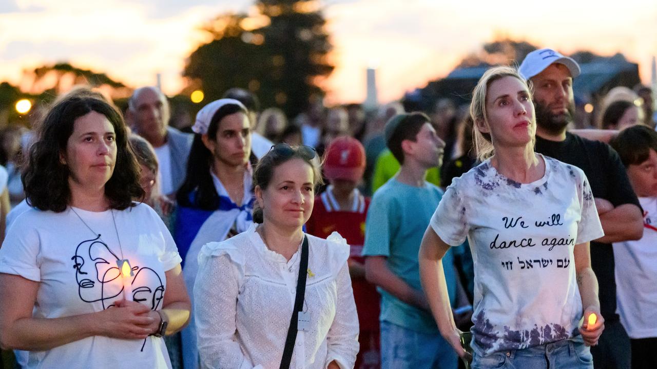 A Jewish vigil marking the anniversary of Hamas' October 7 attack
