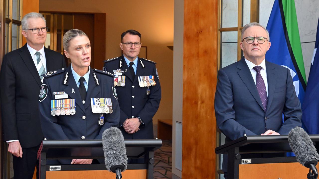 New AFP chief Krissy Barrett and Prime Minister Anthony Albanese