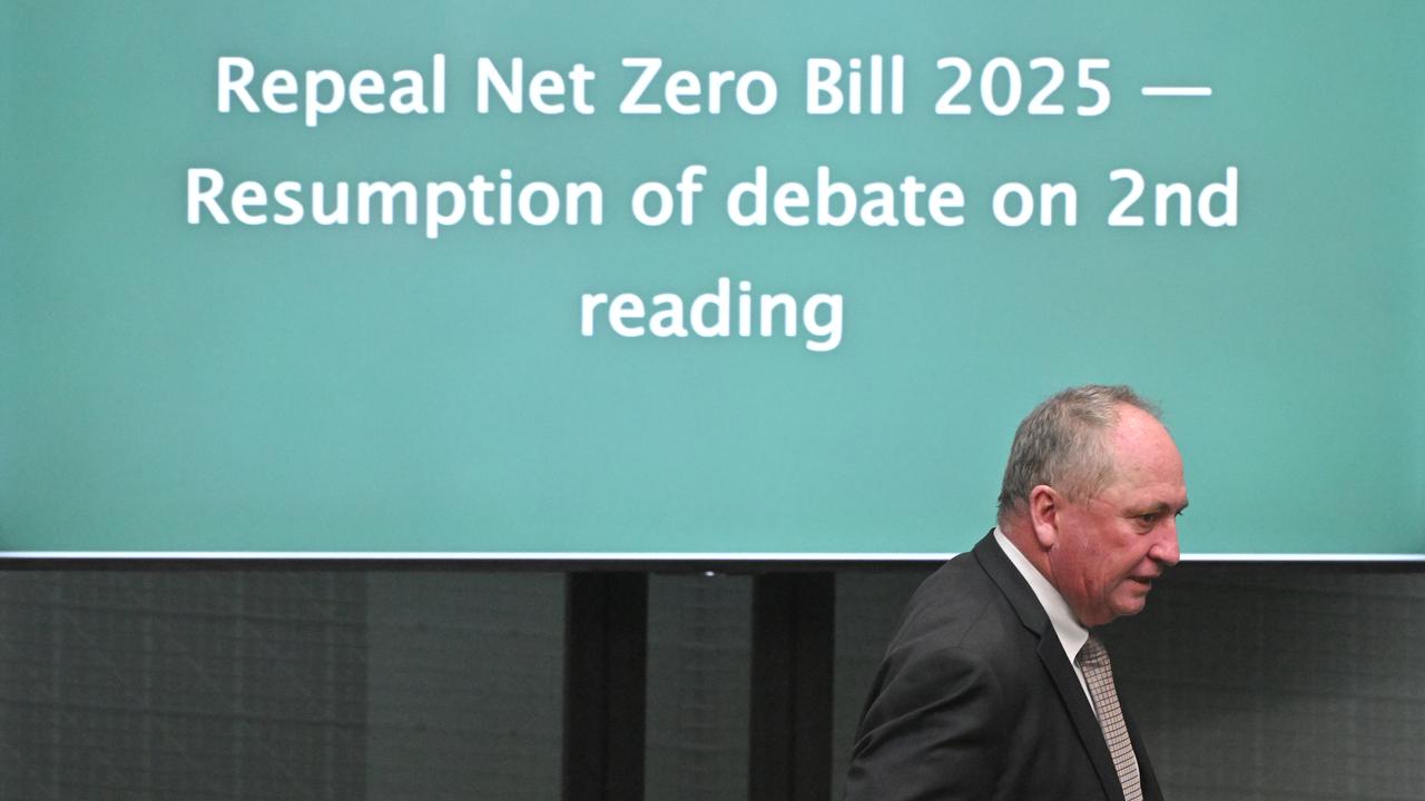 Nationals MP Barnaby Joyce during debate on the net-zero targets