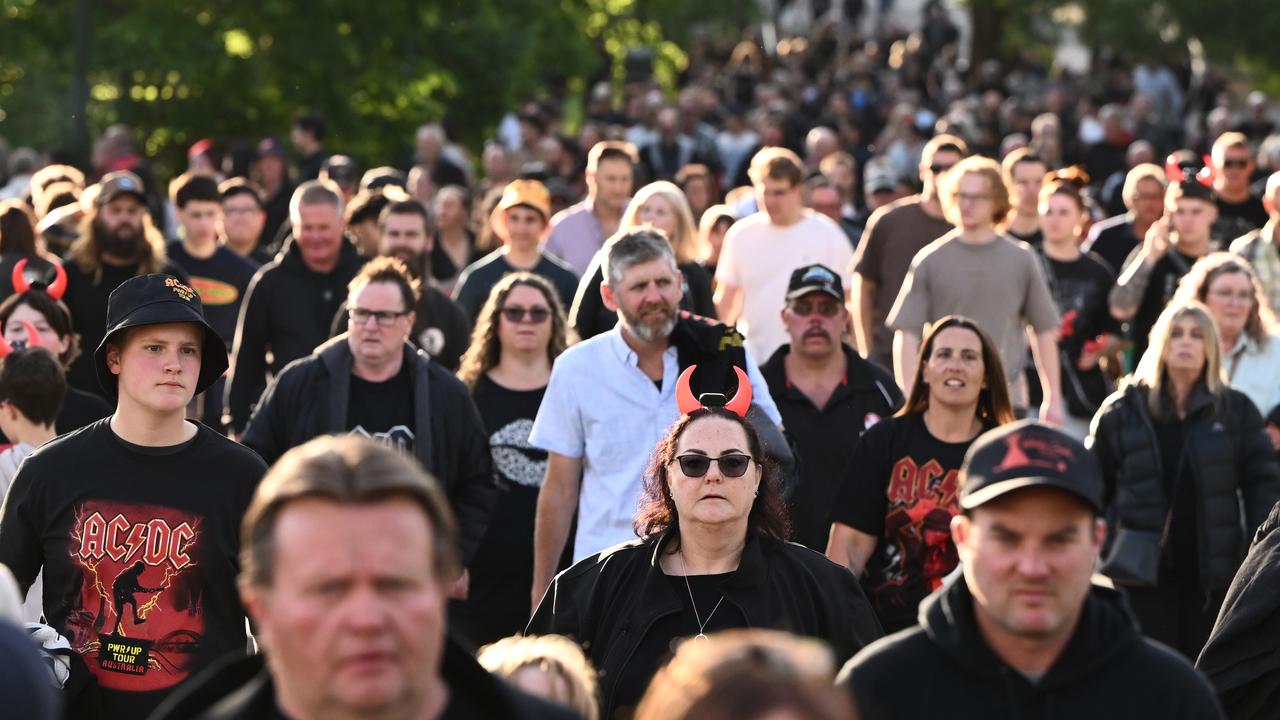 Guests arrive for a performance by AC/DC at the MCG