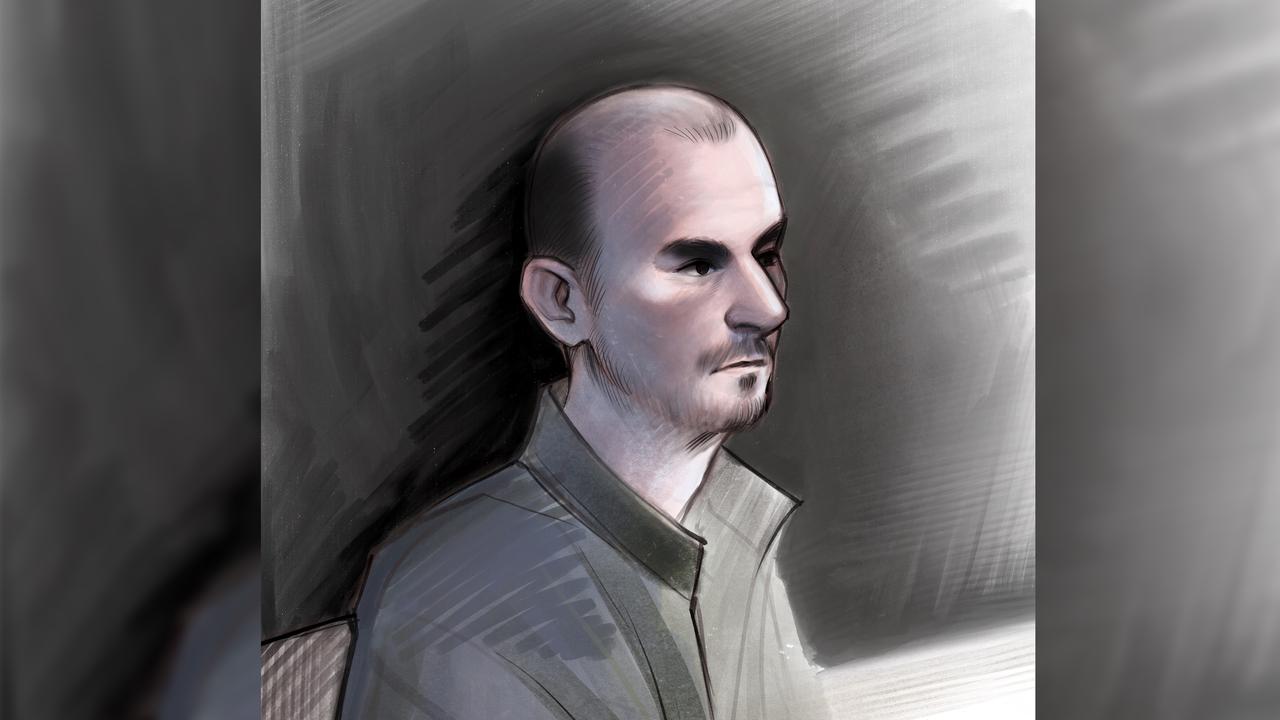 A court sketch of Ashley Paul Griffith