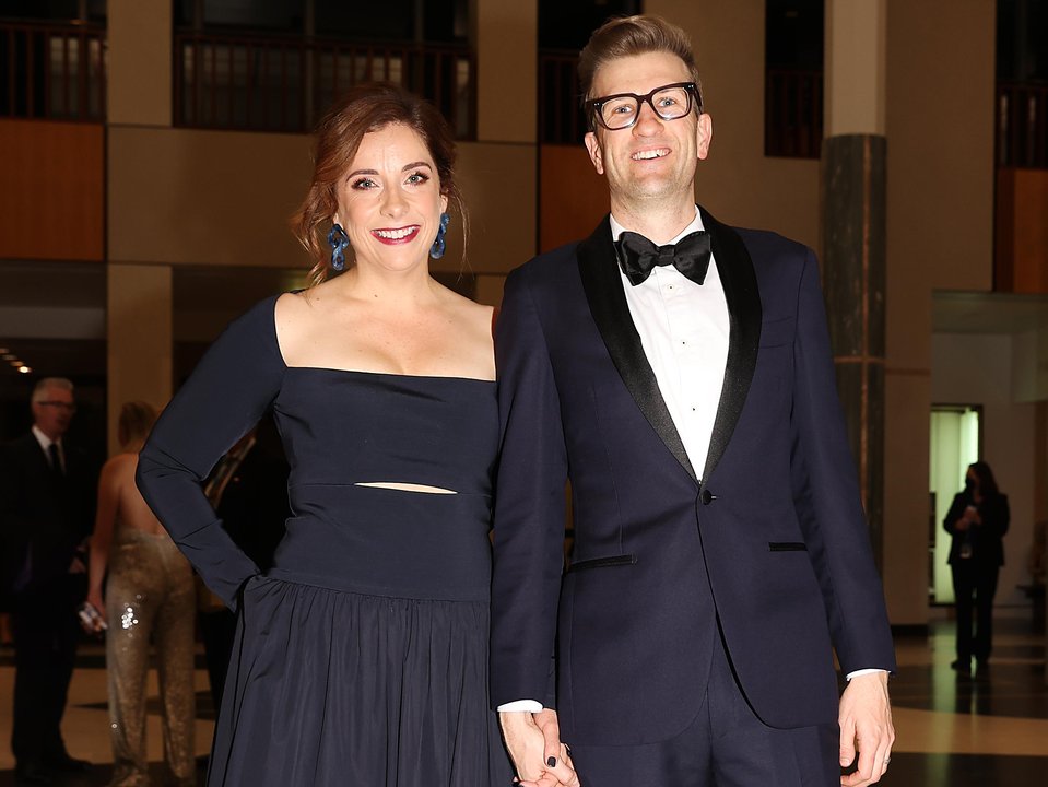 Minister for Aged Care and Sport Anika Wells and partner Finn McCarthy