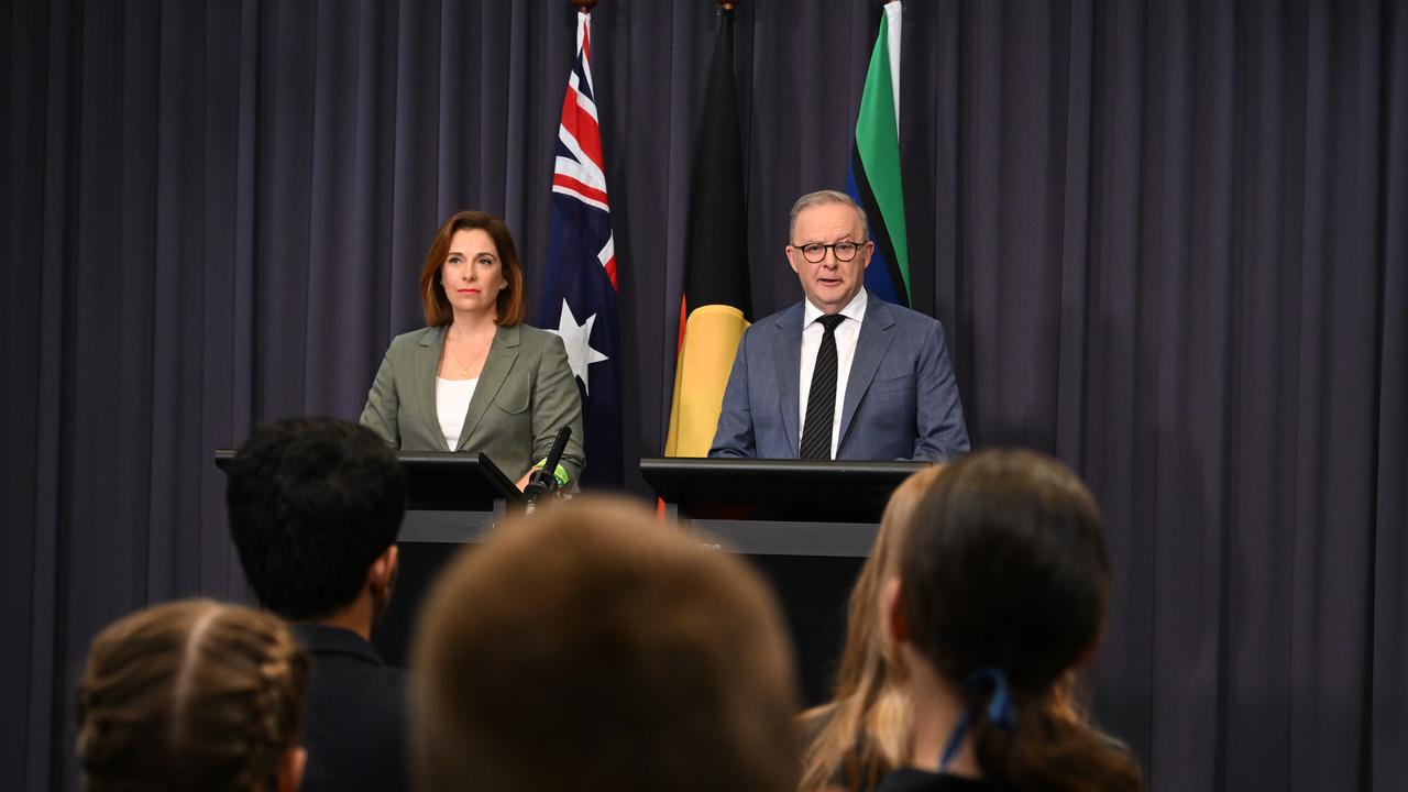 Anika Wells and Anthony Albanese