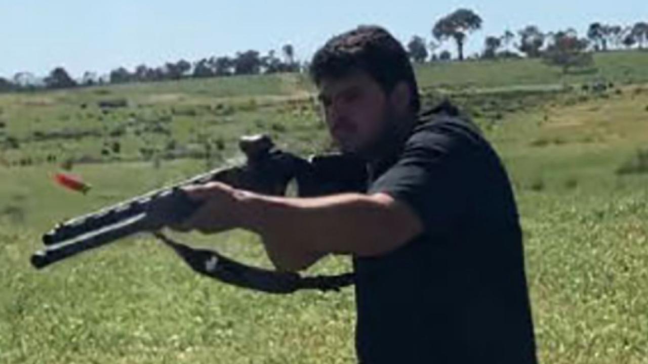Naveed Akram undertaking firearms training on a rural NSW property