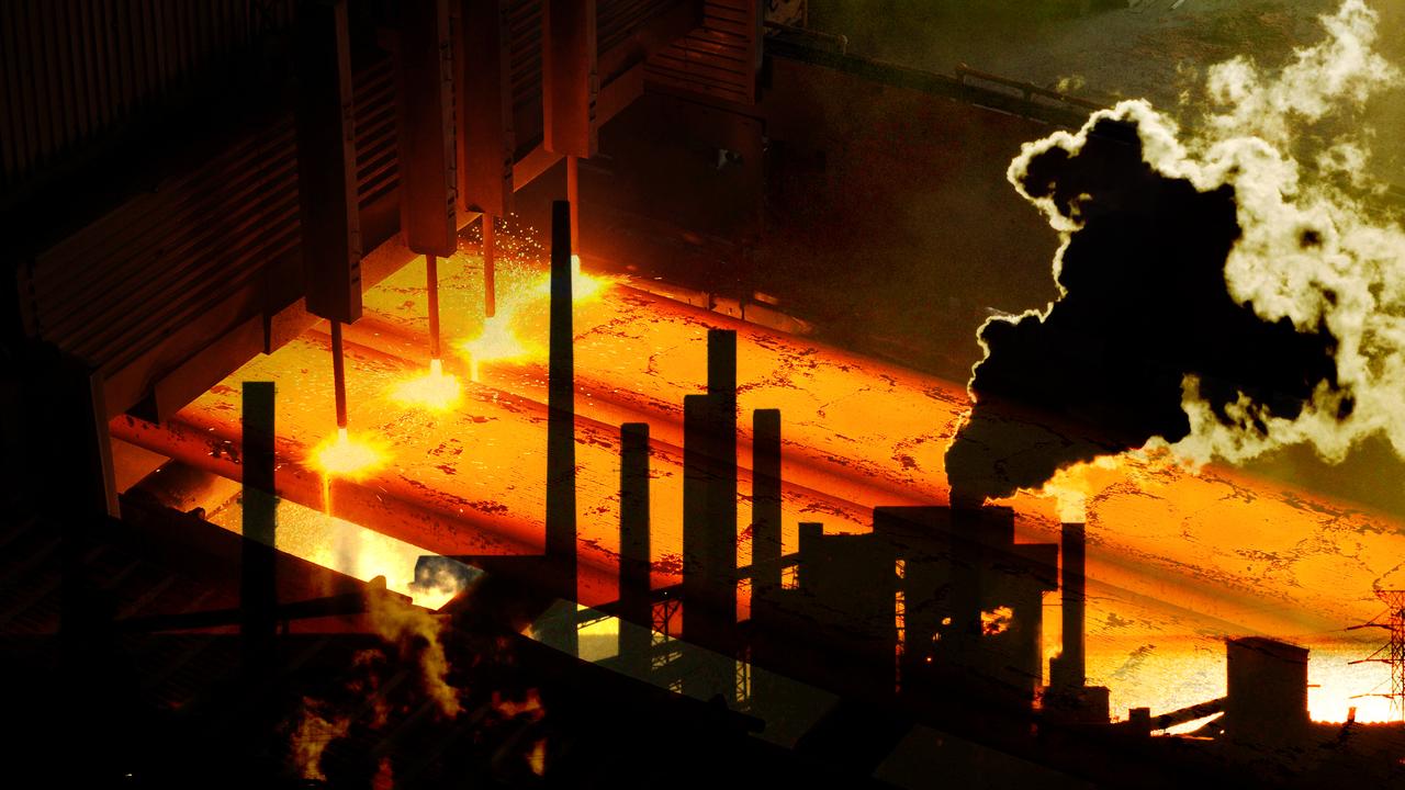 The Port Kembla industrial area and steel works (file images)