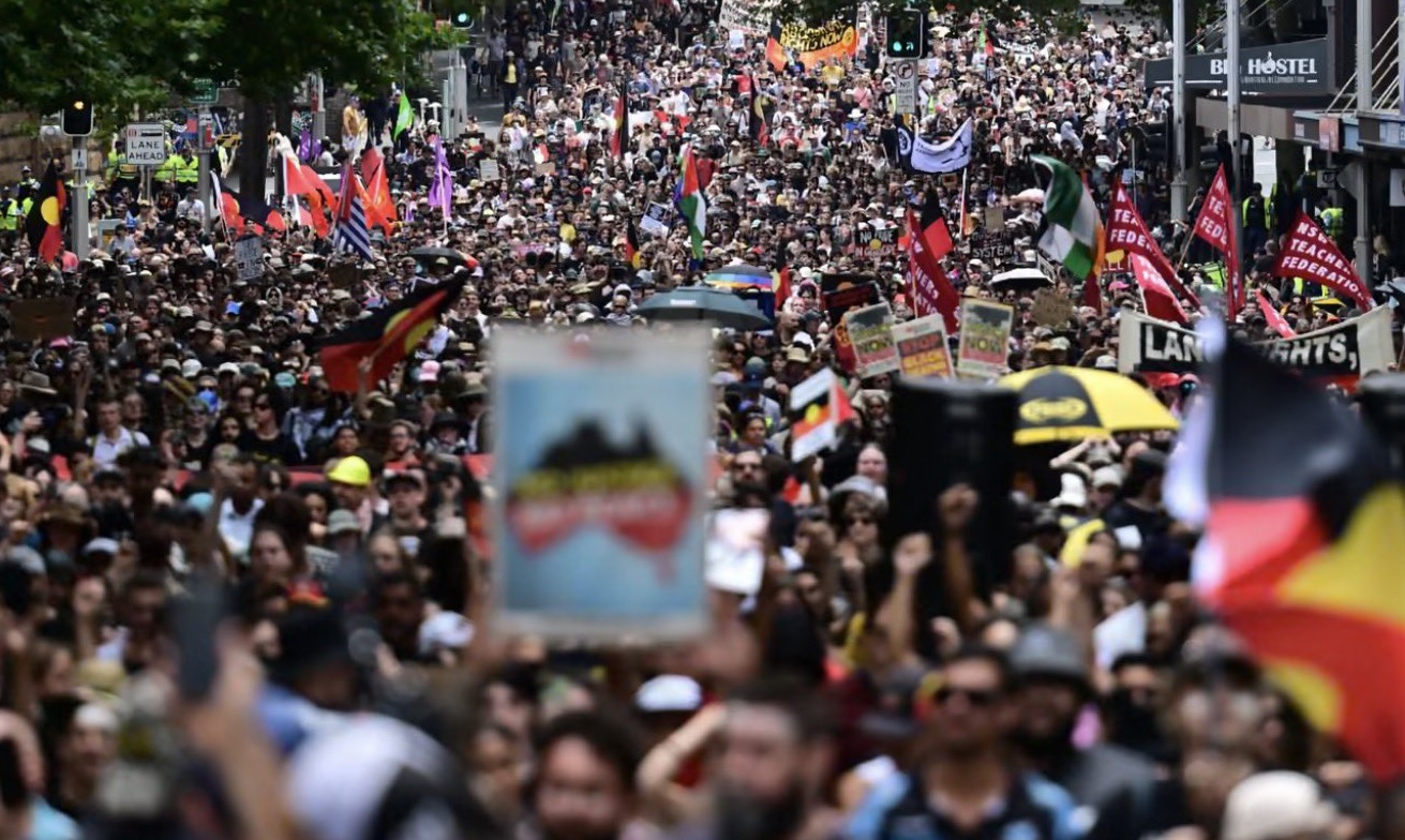 Australia Day, Invasion Day marches. Image: X