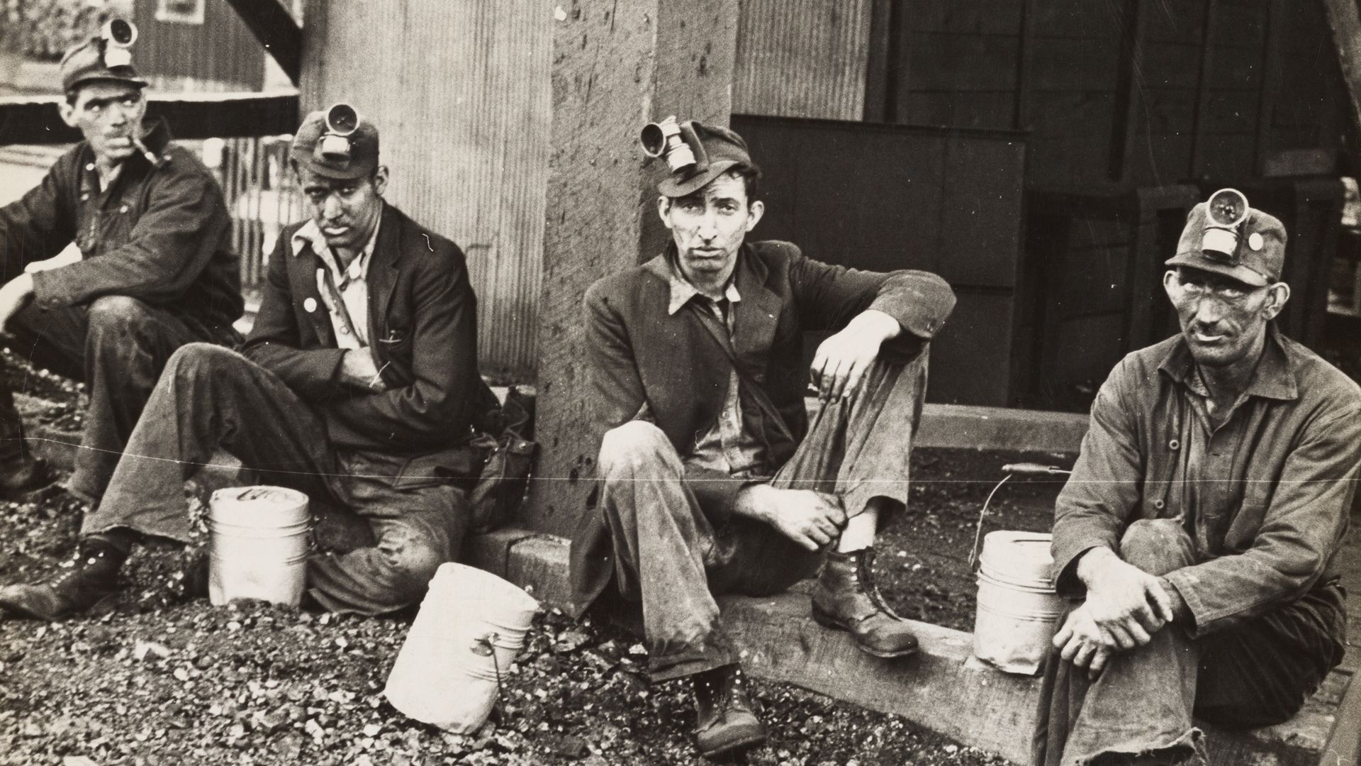 Coal miners waiting