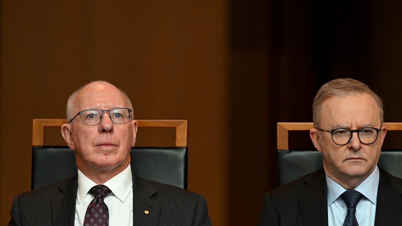 Former Governor-General David Hurley and Anthony Albanese
