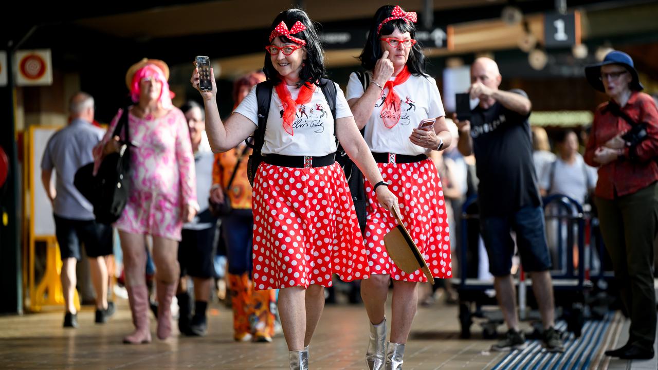 Fans in Elvis themed outfits at Central Station