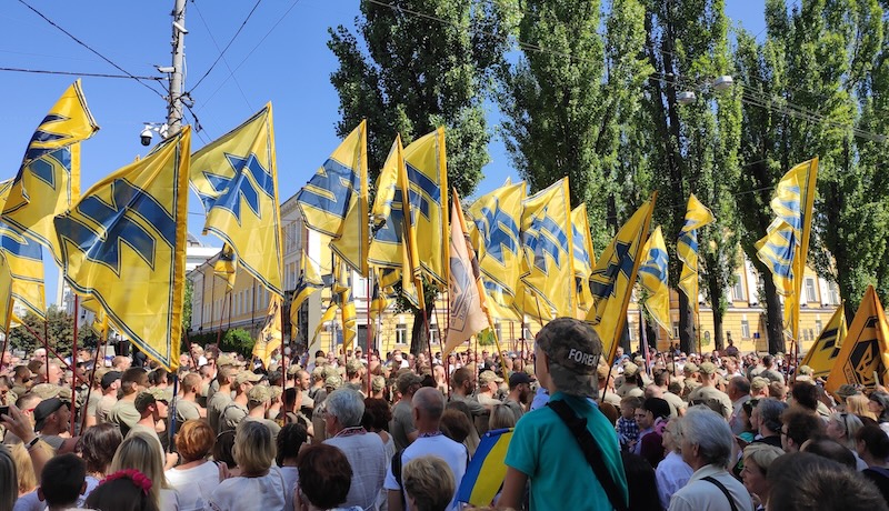 Veterans of the Azov movement march. Source: Wikipedia Commons