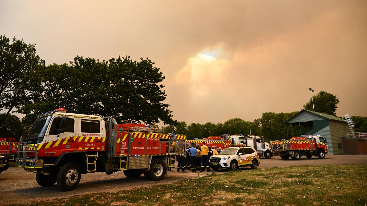 Fire crews outside Seymour