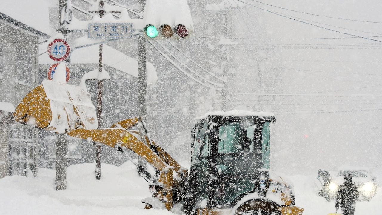 heavy snowfall in Obihiro, Hokkaido