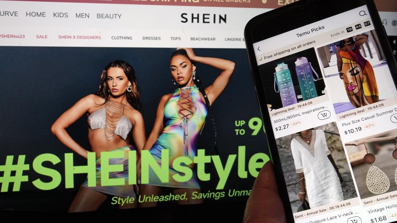 The Shein website and Temu aap (file image)