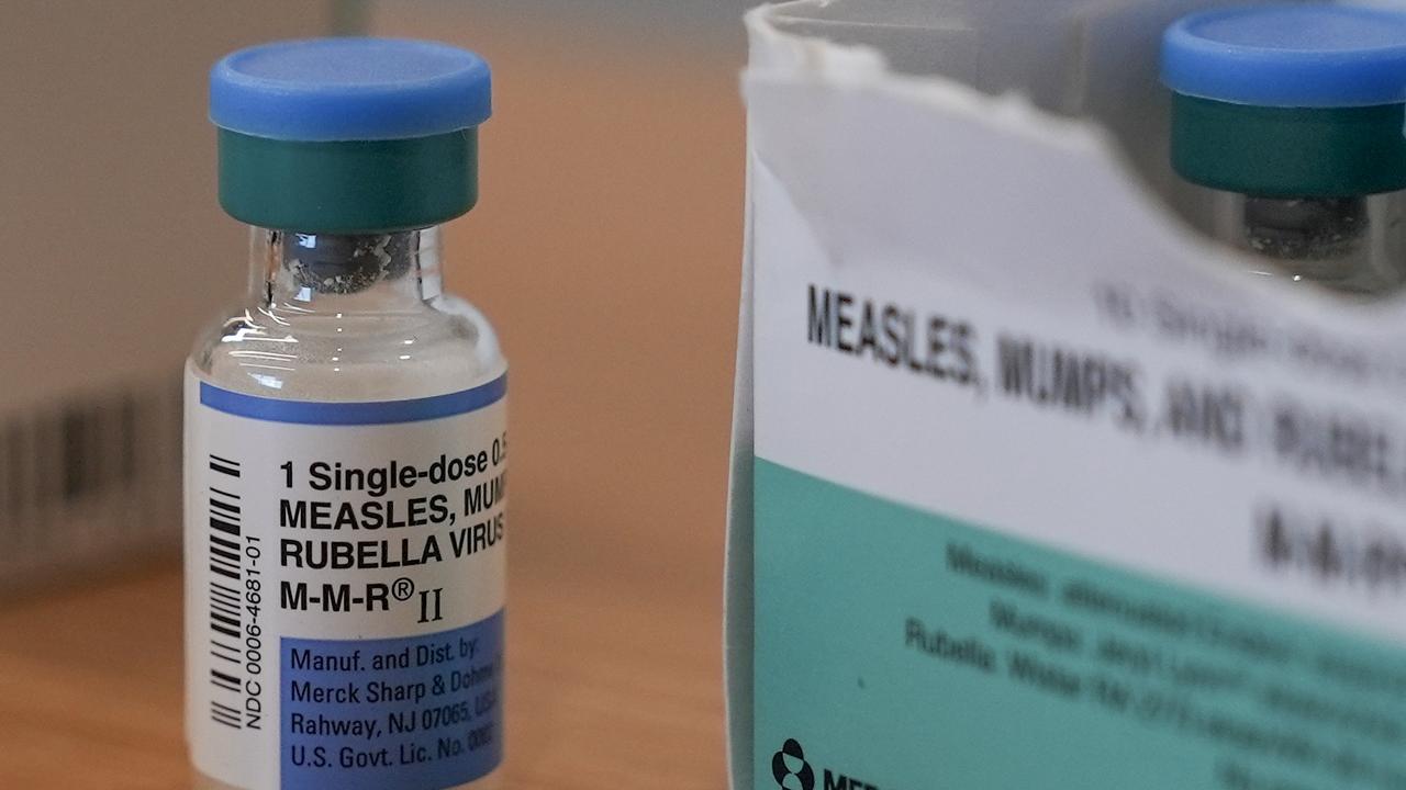 A vial of the measles vaccine