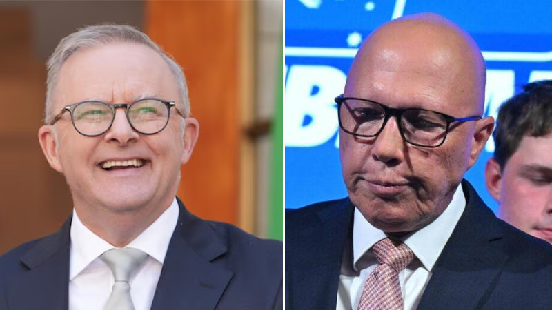 Happy Albo and sad Dutton