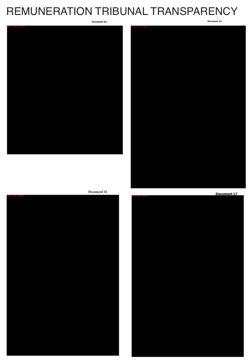 Remuneration tribunal transparency