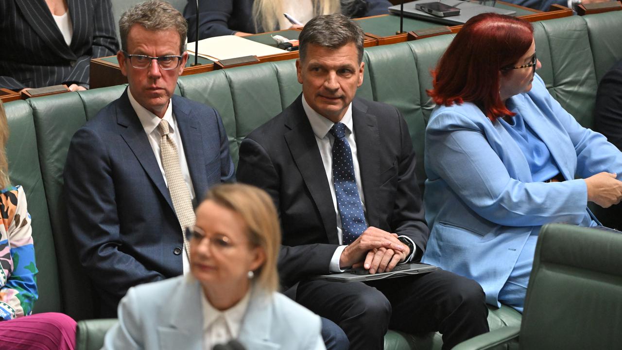 Angus Taylor and Opposition Leader Sussan Ley during Question Time