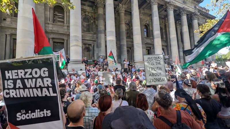 Adelaide protests. Image: Dr Pallave Dasari, X