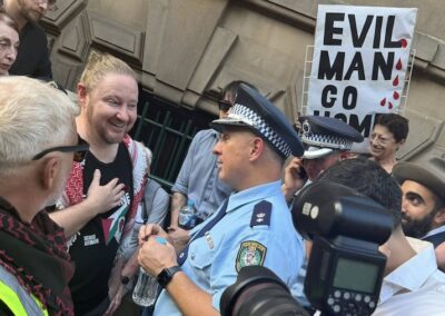 Peter Lalor, pepper-sprayed, debunks the Herzog propaganda