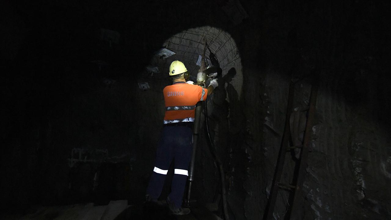 Rock drilling in an underground mine (file image)