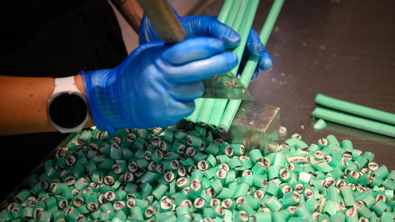 A person making hard candy